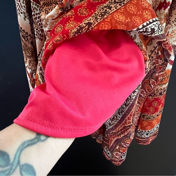 Vintage Y2K Asymmetrical Paisley Witchy Fairycore Whimsical Boho Flowy Dress - Picture 8 of 15